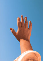 photo of hand, "one opinion can make a difference"